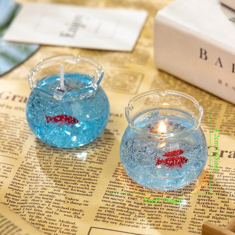Aromatherapy Candle Bedroom Companion Gift for Niche Bubble Fish Mini Fish Tank Fragrance Candle Lasts Fragrance