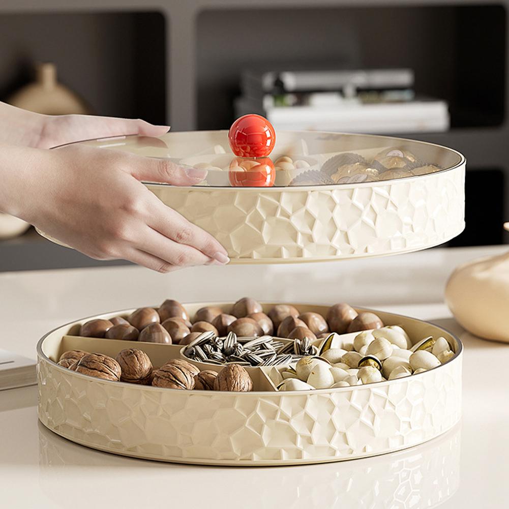 Einfache Mehrgitter-Fruchtschale Melonenkern-Bonbons Aufbewahrungsbox für Wohnzimmer