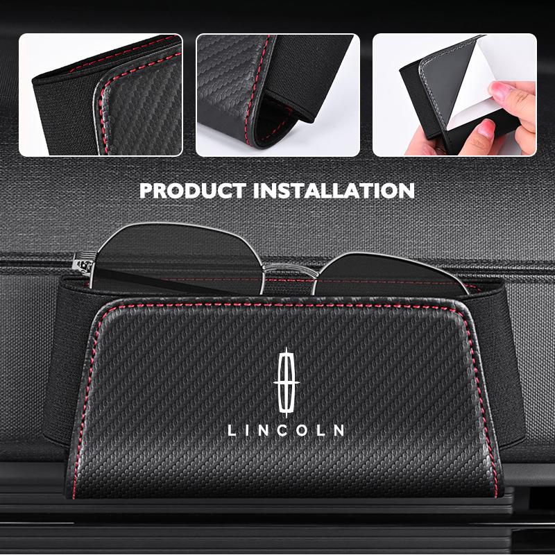 Car Seat Side Organizer Leather Hanging Storage Elastic Pockets For Lincoln Mondeo MKZ MKX Aviator Navigator Continental Corsair bsy5