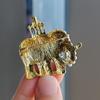 Fashion Imitation Enamel Elephant Brooch Animal Anti-Light Women'S Pin Atmospheric New Men'S Suit Brooch Accessories