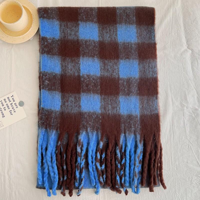 New Autumn and Winter Imitation Cashmere Scarf Women's Thickened Warm Scarf White Tassel Medium and Long Versatile Scarf Scarf Scarf