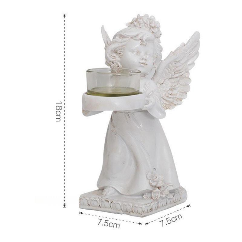 Vintage Home Decor Living Room Bedroom Angel Figurines Christmas Ornament Decorative Angel Candle Holder
