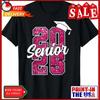 Senior 2025 Class Of Back To School Pink Cute T Shirt Vintage Soft Comfortable Stylish Versatile Streetwear Fashion