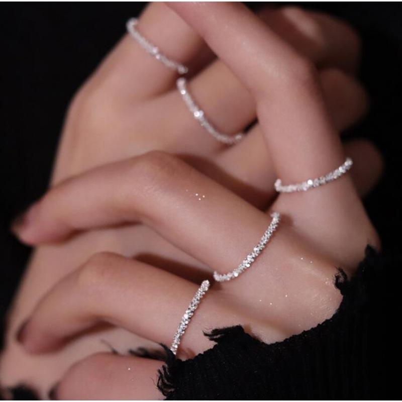 Hot Selling Simple INS Sparkling Collarbone Chain Starry Sky Choker Necklace Ring Bracelet Earrings