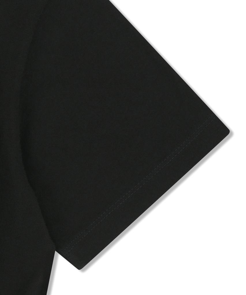 BROWNBREATH W Tag Crop Tee - Black