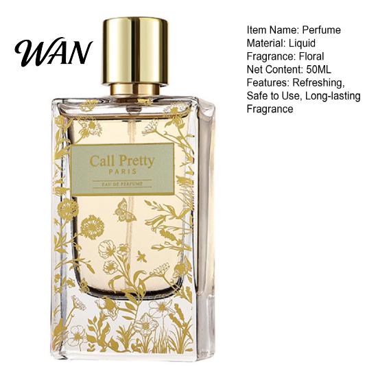 Dating Perfume 50ML Women Long-lasting Floral Fragrance Natural Plants Extract Fresh Non-irritating Liquid Spray for Neck Wrist Hair Body Daily Use