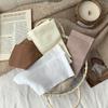 Women's Autumn-Winter Loose Fit Mid-Calf Anti-Pilling Cotton Socks in Solid Colors