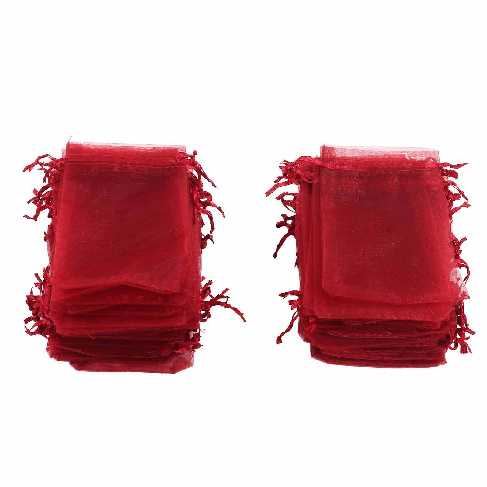 

100 шт. мешочков из органзы 10x15 см прозрачные подарочные мешочки с завязками сетчатые портативные мешочки для украшений ювелирные изделия красный