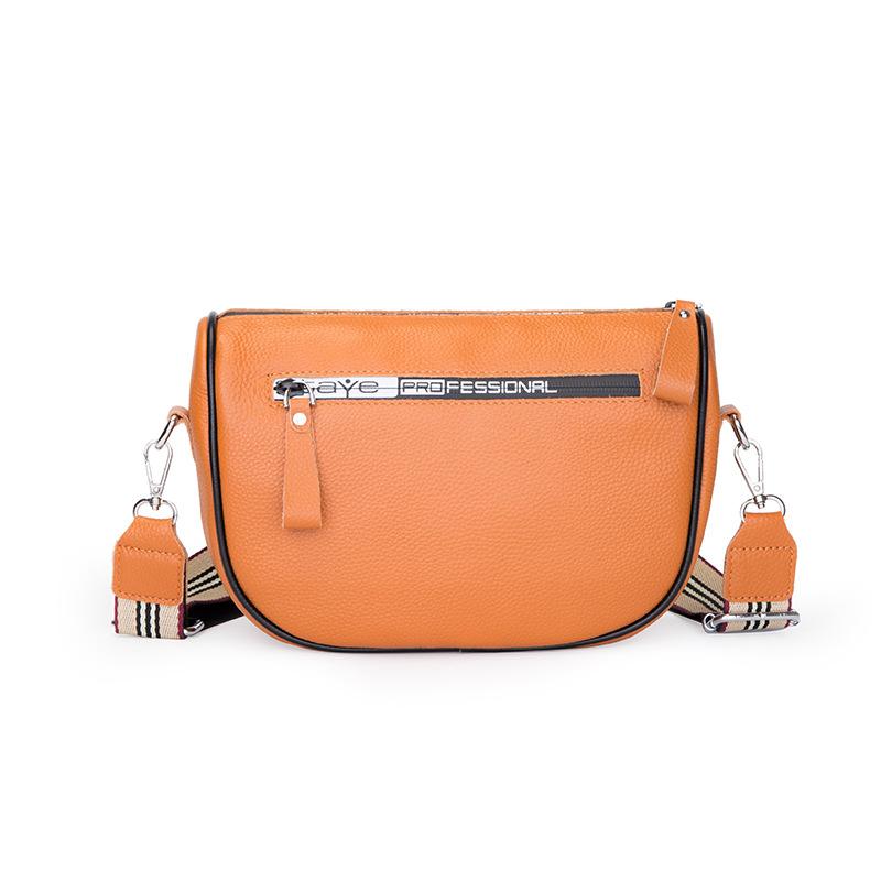 

Leather women s bags New trendy and fashionable first-layer cowhide shoulder bags Simple casual large-capacity messenger bags помаранчевий
