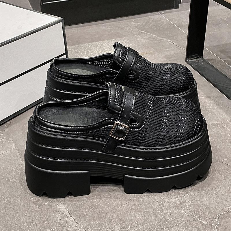 Fashion 10CM Women High Heels Chunky Sneakers New Summer Females Buckle Platform Slippers Wedge Sandals Slides Shoes Zandalias De Mujer
