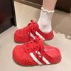 2025 Spring and Summer New Fashion Korean Version Lace-up German Training Shoes Casual Style Versatile Inner Height Increase Soft Sole Bag Head Half 