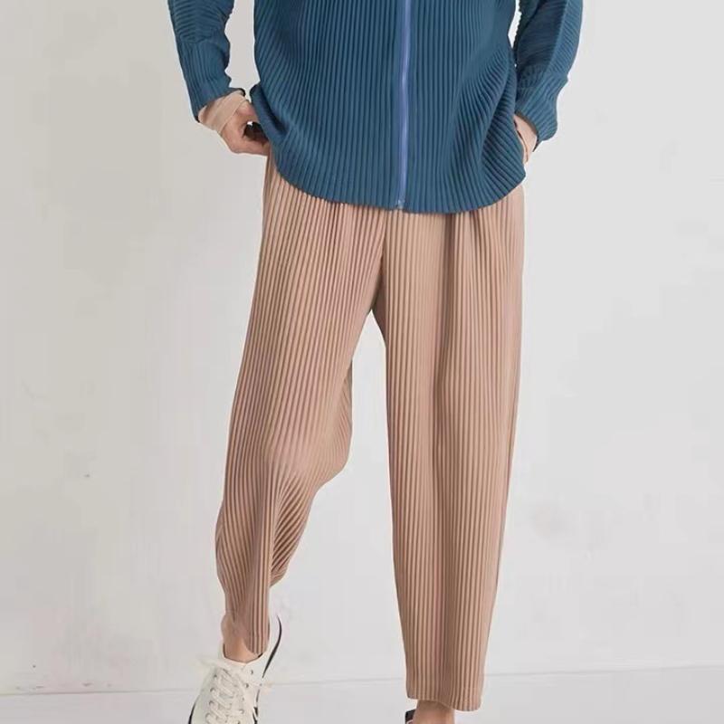 Pleated Pants Men's Pleated Drape Elastic Radish Pants Casual Japanese Men's Nine-point Pants