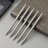 Twist Type Ballpoint Pen Elegant Silver Appearance Medium Tip Smooth Writing Pen for Office Supplies