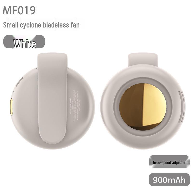 Compact Tornado Leafless Fan: Strong Wind, 360° Adjustment, Portable Clip-on Design. 74 x 65 x 50.7 mm