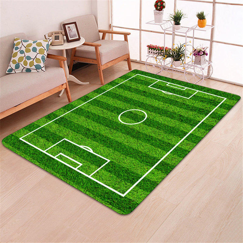 3D Football Field Carpet Living Room Carpet Kids Play Area Rug Kitchen Bedroom Boys Room Floor Mat Corridor Door Mat Decoration
