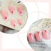 24pcs Short Almond Press On Nail Artificial Nail Glossy Bows Designs French Tip Stick on Nail for a Stylish Look