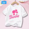 Cartoon T-shirt Girl's Letter Top Round Neck Short Sleeve Printed Summer Clothing Anime Children's T-shirt