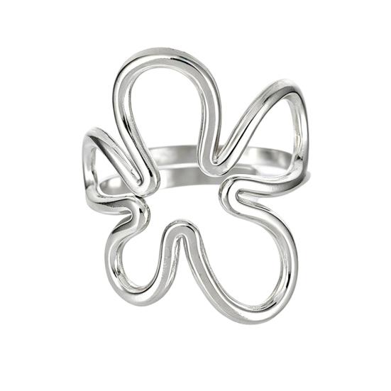 

Thumb Ring Irregular Hollow Flower Shape Adjustable Opening Design Finger Ring Stainless Steel Finger Band Versatile Jewelry Gift