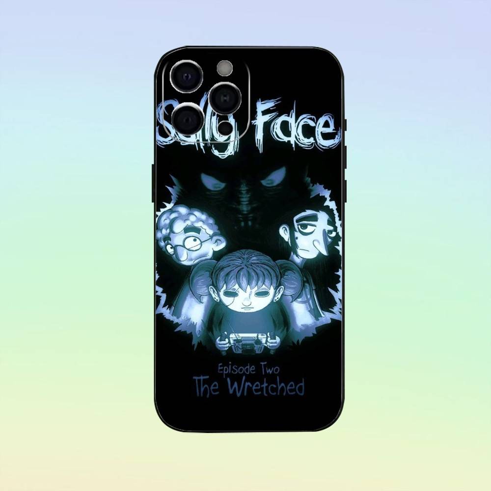 Mini Shockproof Cartoon S-Sally Face SF Phone Case For iPhone17,16,15,14,13,12,11 Plus,Pro Max Soft Black Cover