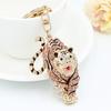 Portable Key Ring Fine Workmanship Alloy Tiger Rhinestone Keyring Keychain for Friends