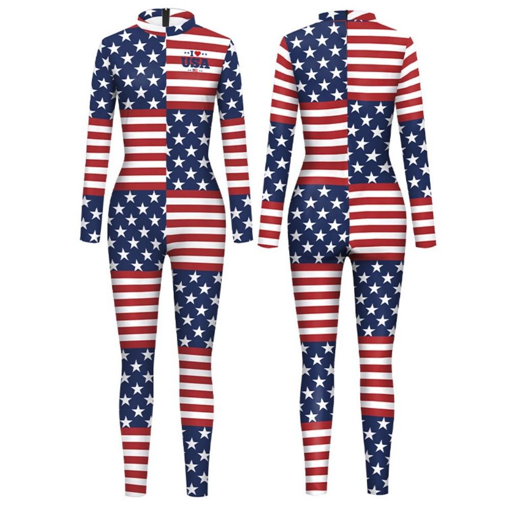 Adults Stars Christmas Accessories Printing Jumpsuit Women Men Halloween Cosplay Costume Carnival Party Stage Role Playing Dress Up Outfit