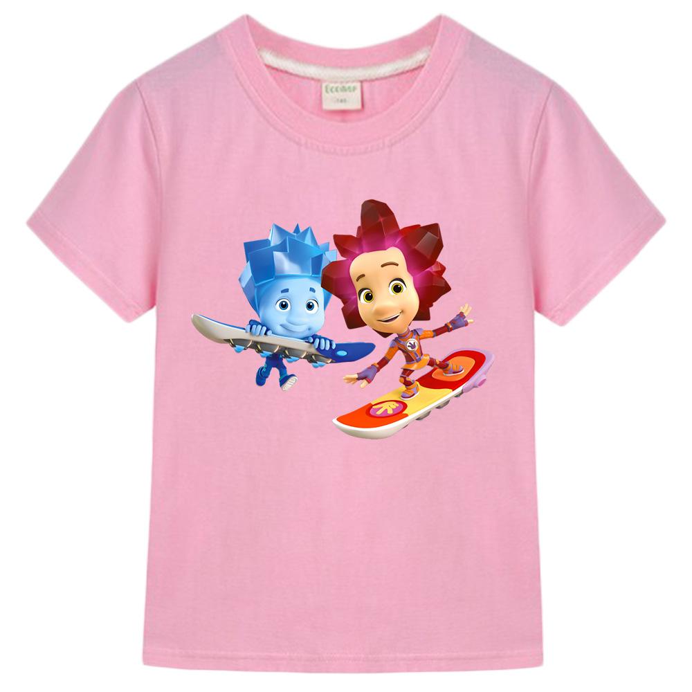 The Fixies Kawaii Summer T-shirts for Boys Tops Cartoon T Shirt Witch Wizard Funny Tshirt Girls Short Sleeves 100% Cotton Anime Tees Childrens T-shirt