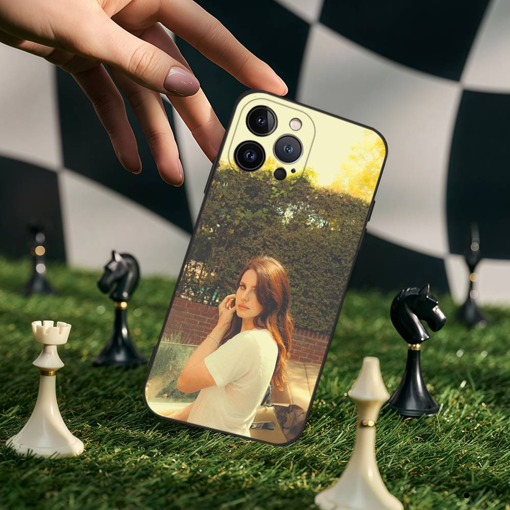 L-Lana Del Rey Singer Silicone Anime Black Case For Iphone 17 Air 16 15 14 13 12 11 Pro Max Plus Basic