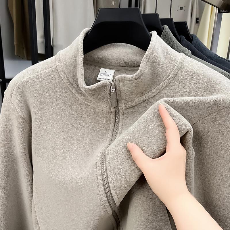 Men's Double-Sided Fleece Jacket - Warm Casual Spring & Autumn Mountaineering Liner