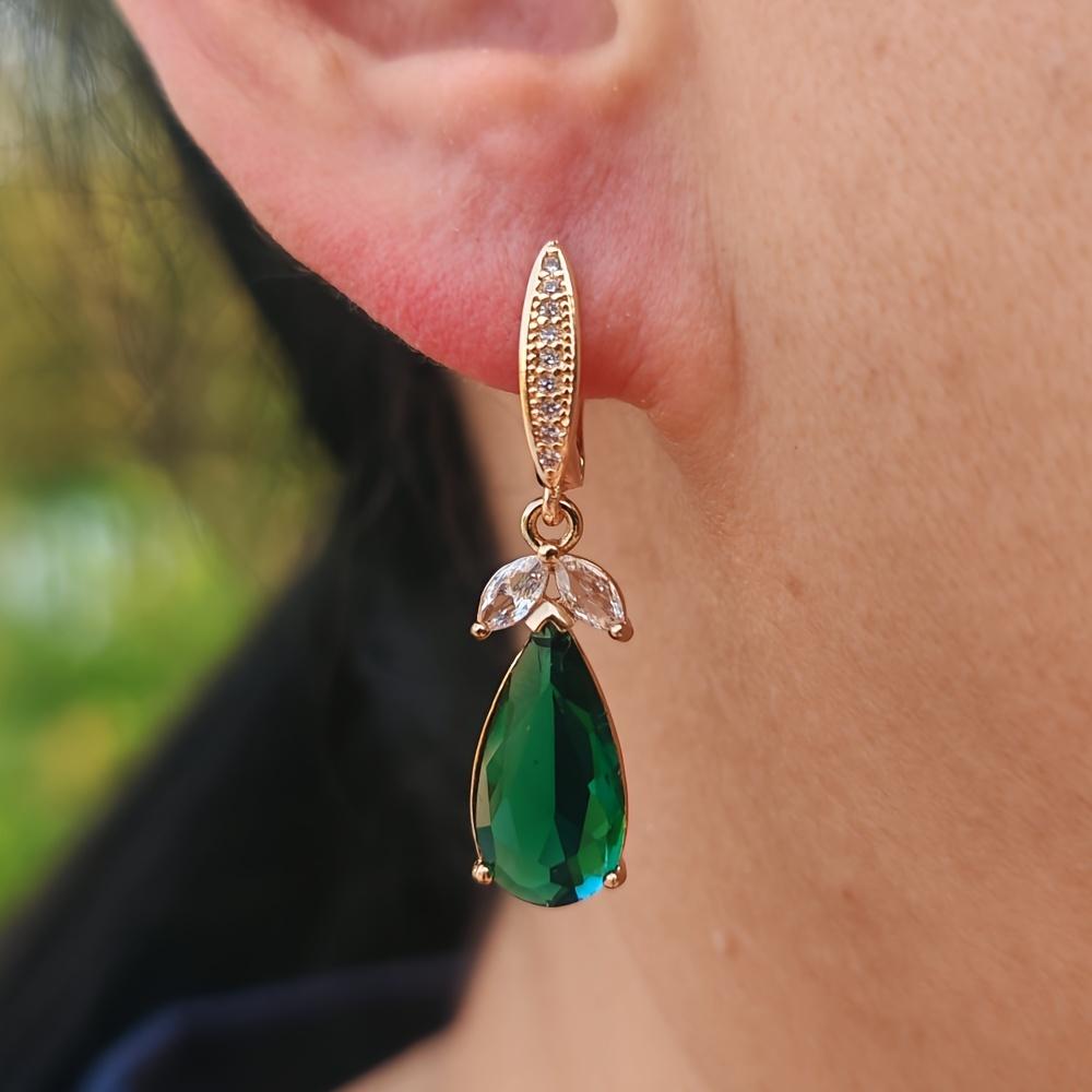 Artificial Crystal Earrings for Women 2025 New Water Drop Shape Dangle Earring Fashion Golden Party Jewelry Accessories