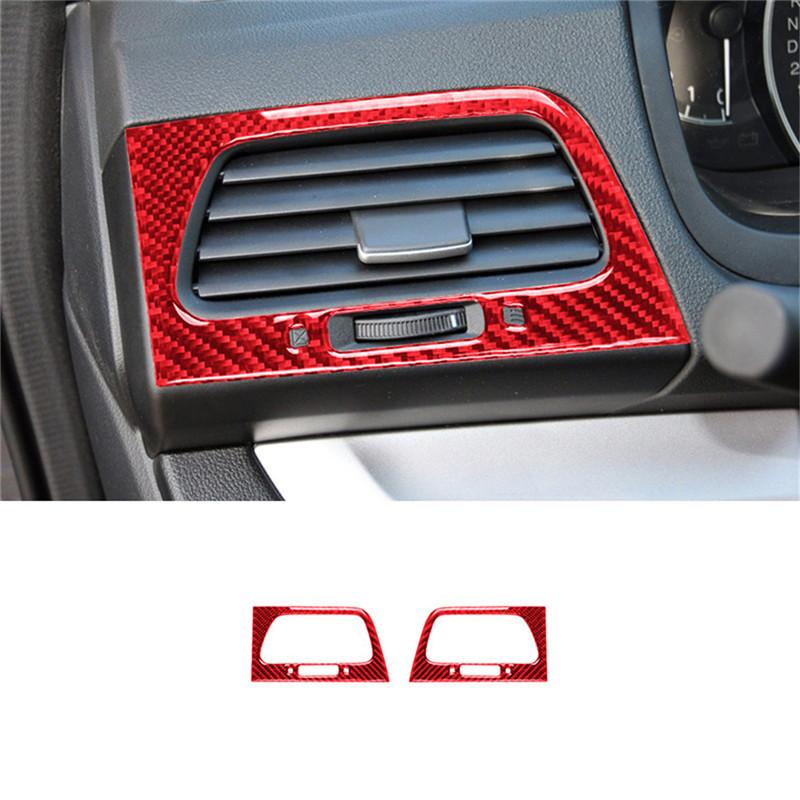 2 Stück Auto Seiten Klimaanlage Luftauslass Lüftungsgitter Rahmen Abdeckung Zierleiste Kohlefaser Aufkleber Für Honda CR-V 2012 2013 2014 2015 2016