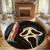 Ghostface Print Round Rug, Washable Floor Carpet, For Entryway Dorm Laundry Room Office Study, Home Decor Birthday Christmas Gift