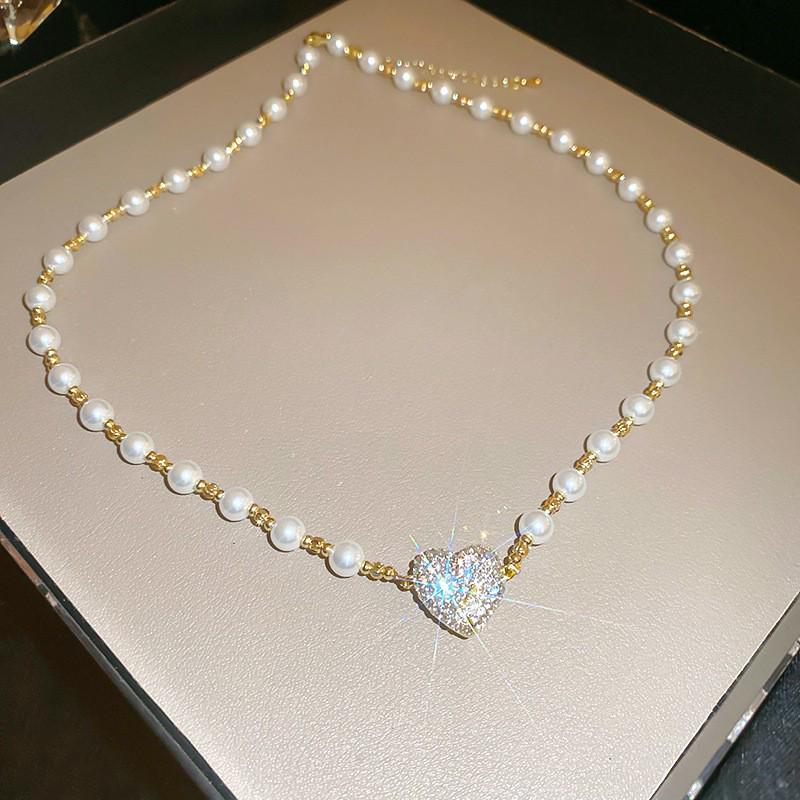 Elegante französische doppelreihige Perlenkette: Vielseitige, hochwertige Schlüsselbeinkette