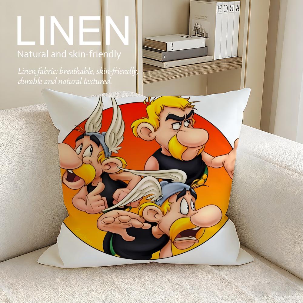 Cute Asterix Cushion Cover Pillowcase Set Pcs x x Breathable Washable Sofa Cushion Cover