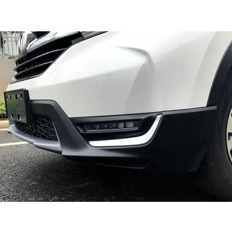Car Body Head Front Fog Eyebrow/Trim Light Lamp Frame Stick ABS Chrome Cover Parts For Honda CRV CR-V 2017 2018