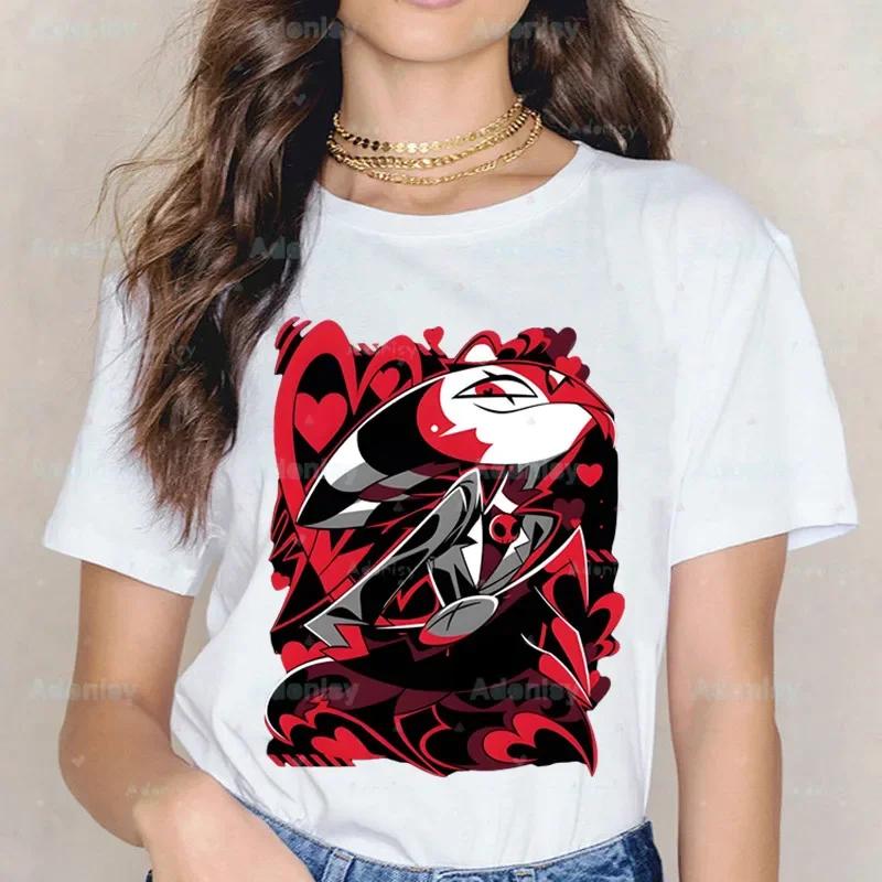 Cartoons Helluva Boss T-shirts Women Summer Graphic Tees Funny Shirts For Woman Tshirts Crew Neck Harajuku Tops
