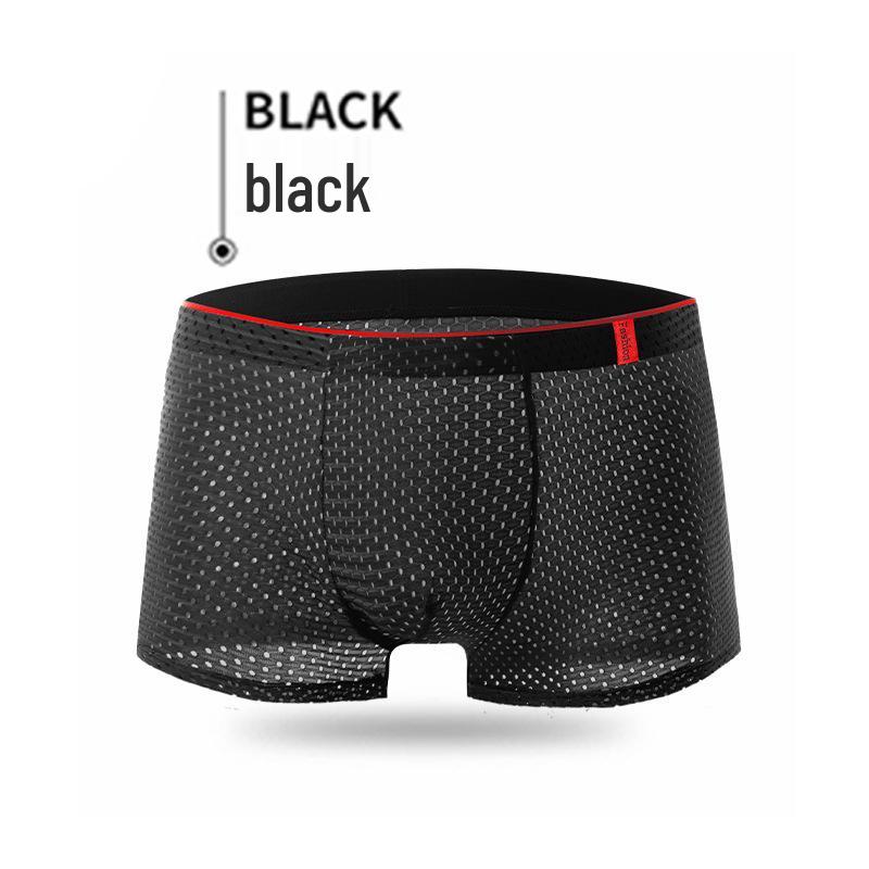 Summer Men's Breathable Mesh Antibacterial Boxer Briefs