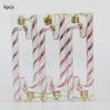 X 6 Candy Cane Glitter Hanging Christmas Tree Decoration Santa Ornament Xmas