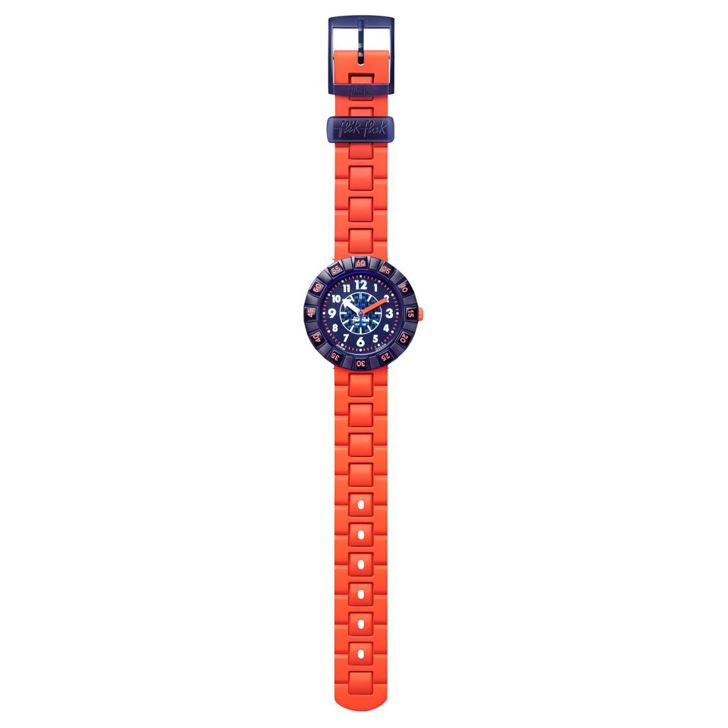 SWATCH Flik Flak Feifei series quartz movement 30 meters waterproof fashion watch Swiss watch 36.7mm blue dial plastic case silicone strap ZFCSP103