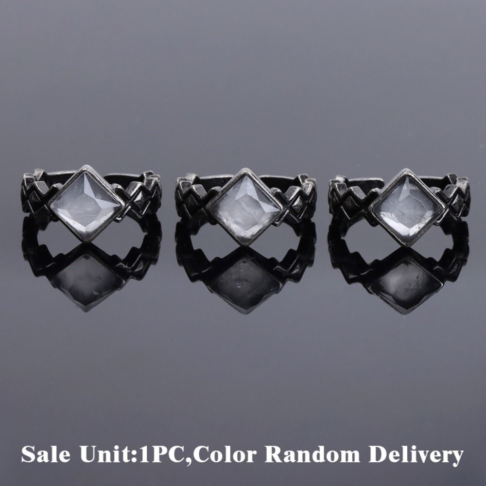Retro Style Stone Ring White Crystal Finger Ring Natural Handmade Jewelry  Fashion Accessories