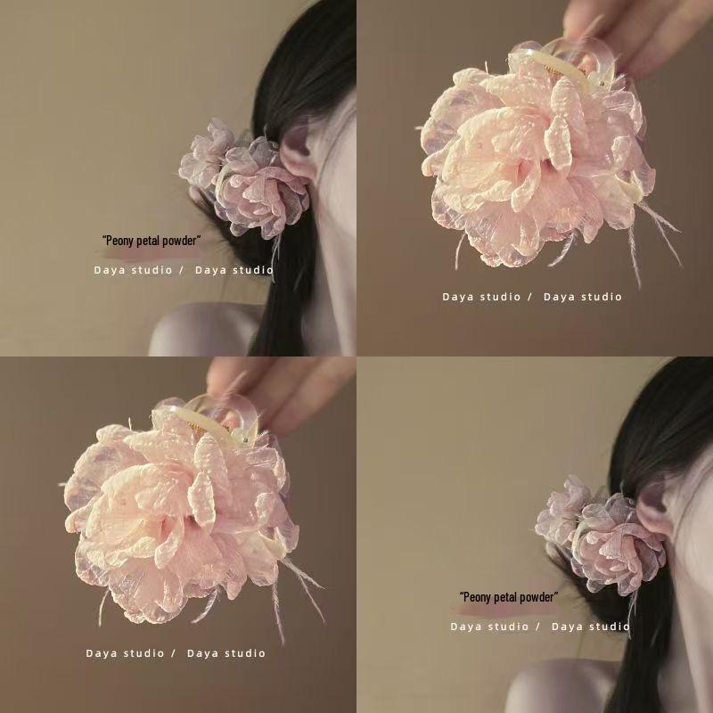 Enchanting Lily Flower Hair Clip: Elegant Shark Clip for Updos