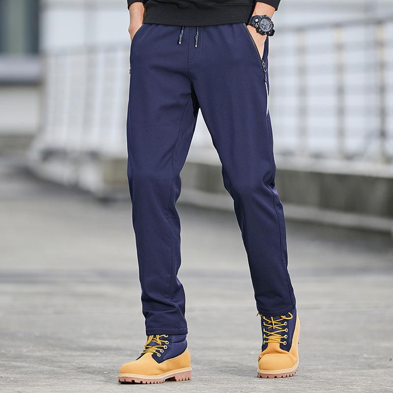 

Мужские флисовые ветрозащитные брюки для альпинизма зимой 4XL темно-синий