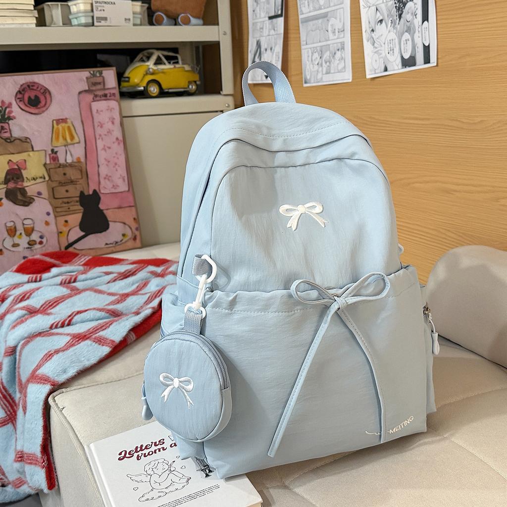Zaino scolastico di alta gamma zaino scolastico ragazza scuola media ragazza carina zaino con fiocco a forma di cuore zaino per studente universitario semplice di alto valore