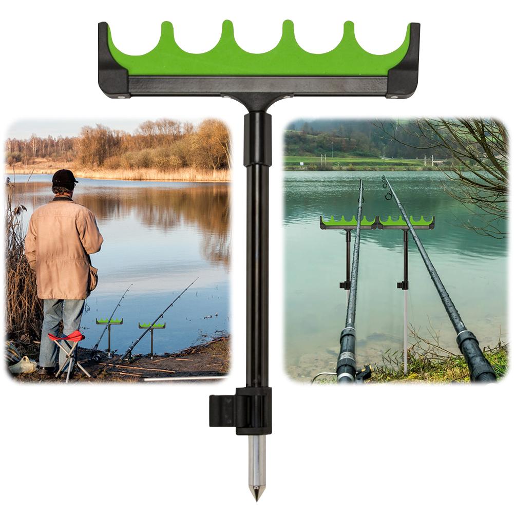 Fishing Rod Holder Fishing Rod Bracket Holds 3/5 Rods Fishing Pole Support Stand Fishing Rod Rest Fishing Accessories