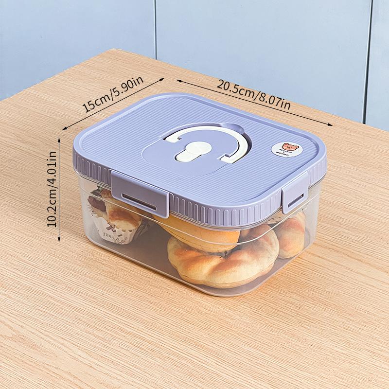 Lednička Úložný box na potraviny Průhledný chlebník s rukojetí a víkem Odolný proti vlhkosti Vzduchotěsná nádoba na chleba a potraviny do kuchyně