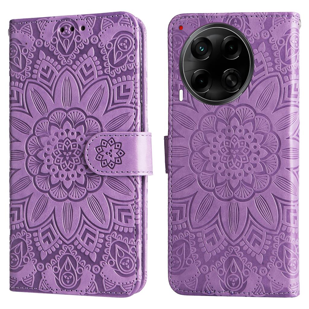 For TECNO Camon 30S Pro 4G/Camon 30S 4G Case Sunflower Imprint Leather Wallet Phone Cover