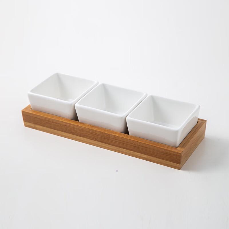 Qianxing Ceramic Bamboo Snack Platter