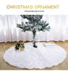 White Sequin Snowflake Plush Christmas Tree Skirt