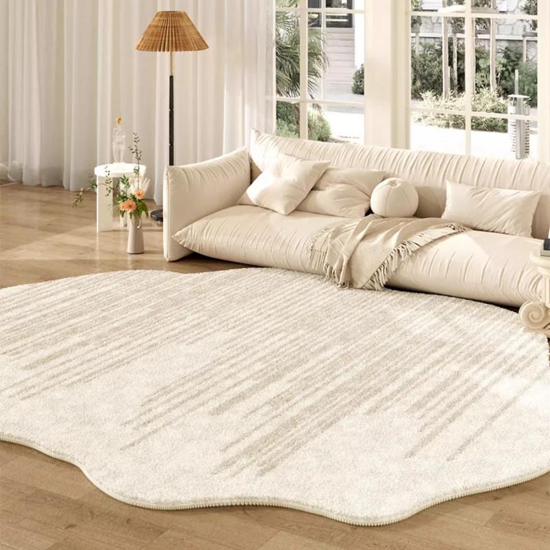 Fluffy Soft Lounge Floor Mat Thickend Plush Bedside Rug Cream Style Bedroom Decor Plush Irregular Shapes Carpets For Living Room