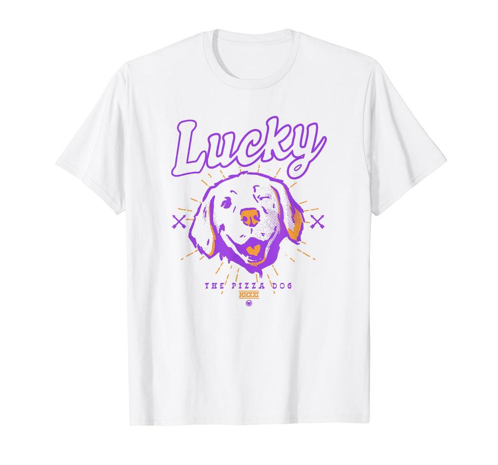 Marvel Hawkeye Disney Plus Lucky the Pizza Dog Line Art T-Shirt