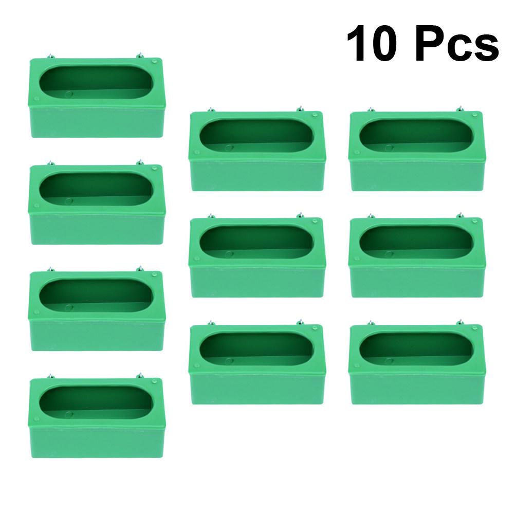 10Pcs Rust-Resistant Anti-Spill Bird Feeder Trough for Pigeons Parrots Chickens Secure Hanging Design Feeding Dispenser Home